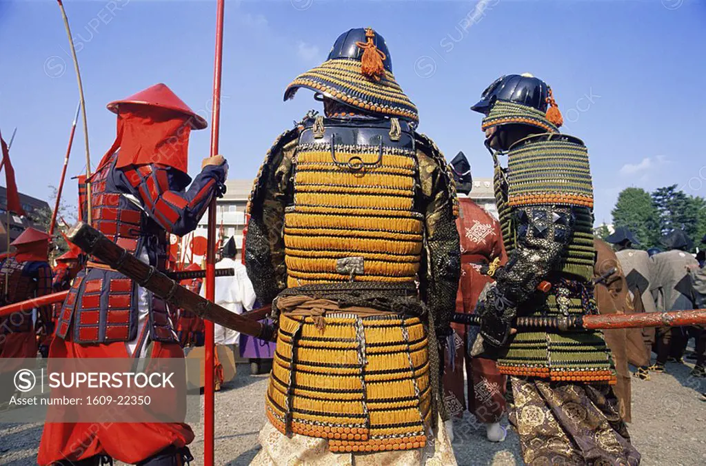 Japan, Tokyo, Men Dressed in Samurai Costume, Jidai Matsuri Festival, Sensoji Temple Asakusa