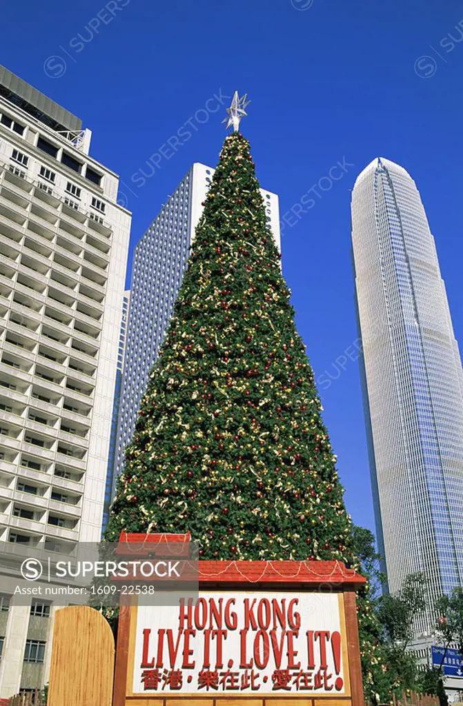 China, Hong Kong, Christmas Tree and Statue Square