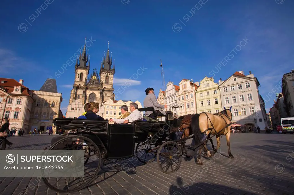 Horse drawn carriage, Old town Square, Prague, Czech Republic