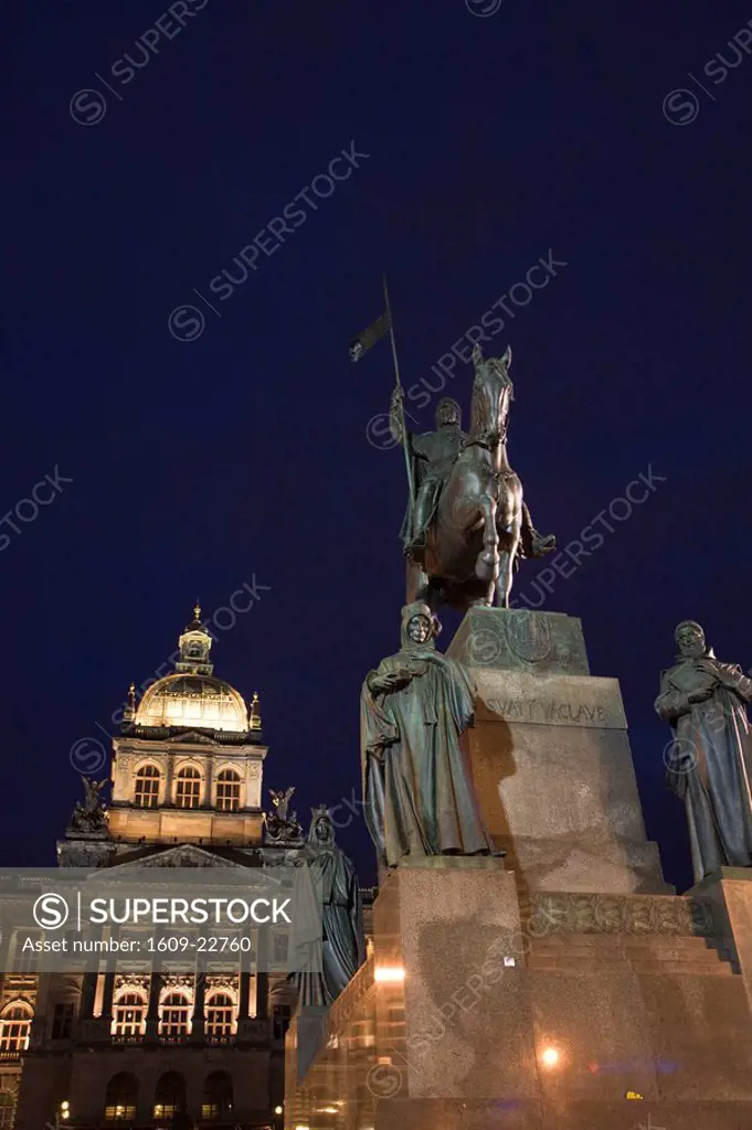 Wenceslas monument & National museum, Wenceslas Square, Prague, Czech Republic