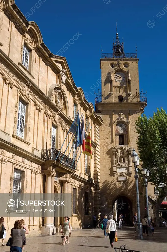 Clock Tower & Hotel de Ville, Aix-En-Provence, Provence, France