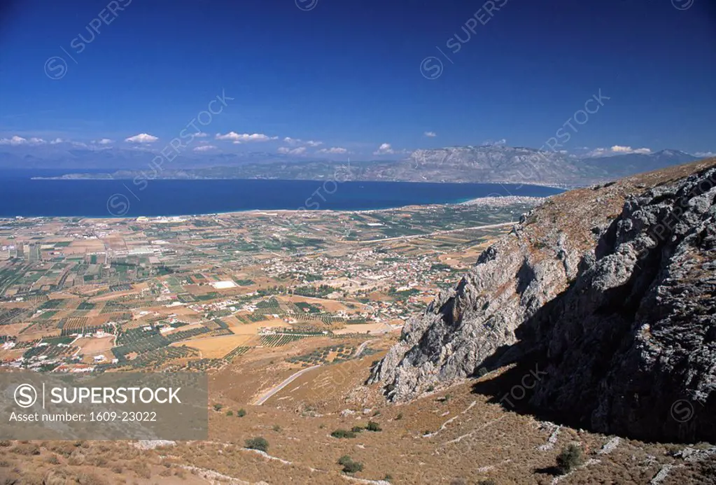 View from Acro Corinth, Corinth, Peloponnese, Greece