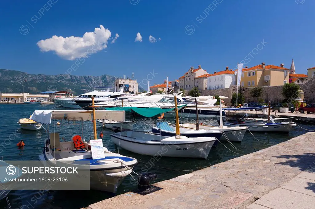 Harbour, Budva, Stari Grad Old Town, harbour and City Walls