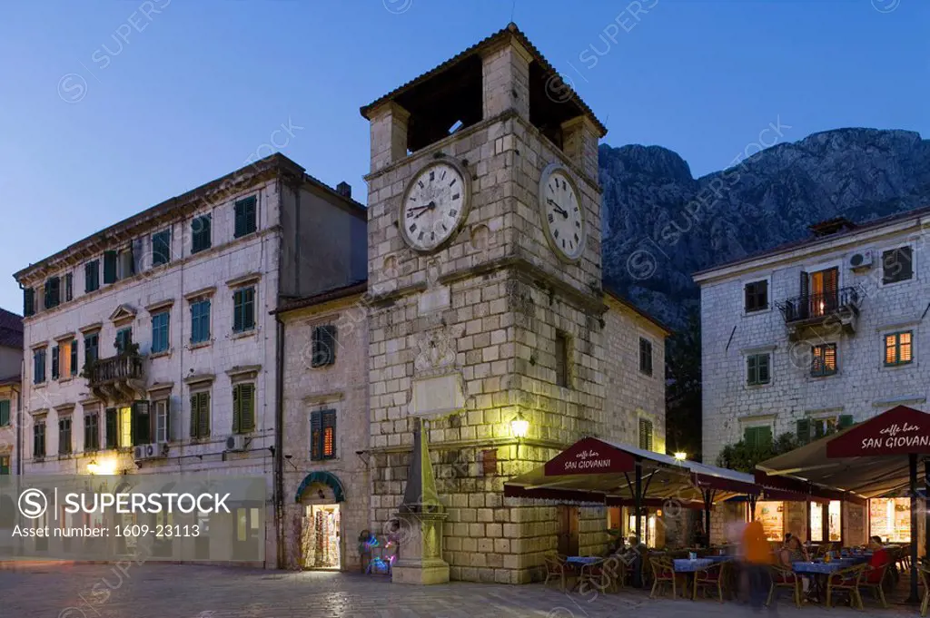 Town Clock Tower, Kotor, Bay of Kotorska, Adriatic coast, Montenegro