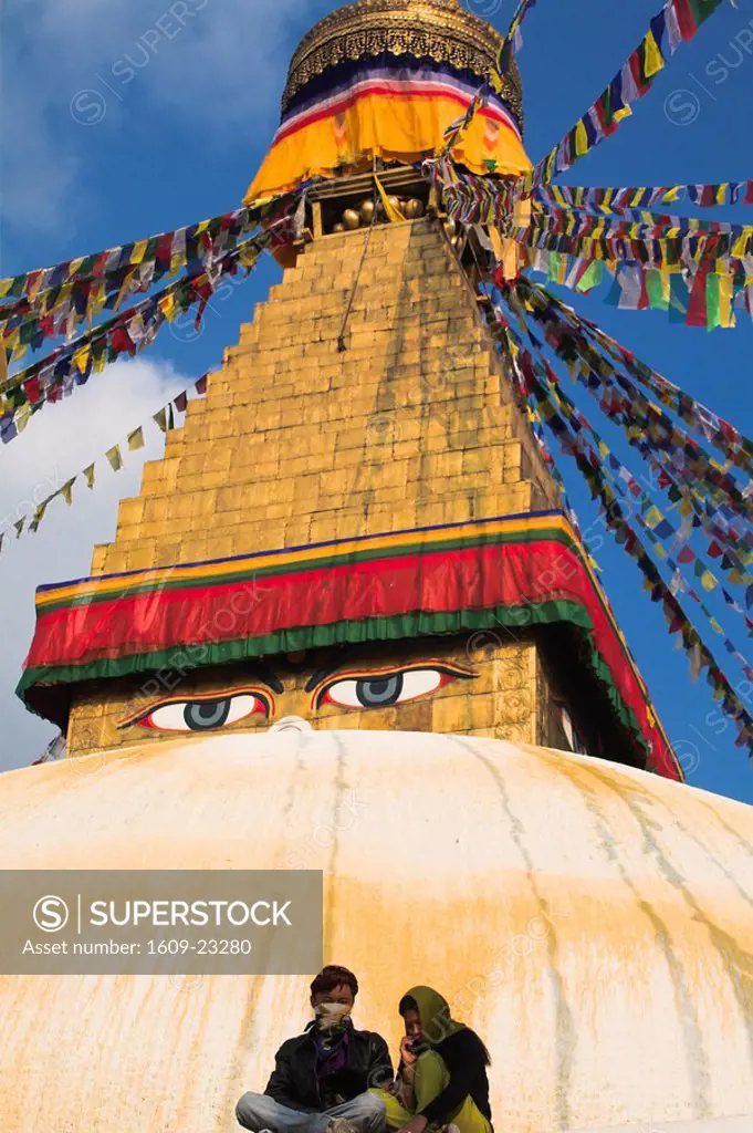 Nepal, Kathmandu, Bodhnath Buddhist stupa, Lhosar Tibetan and Sherpa New Year festival