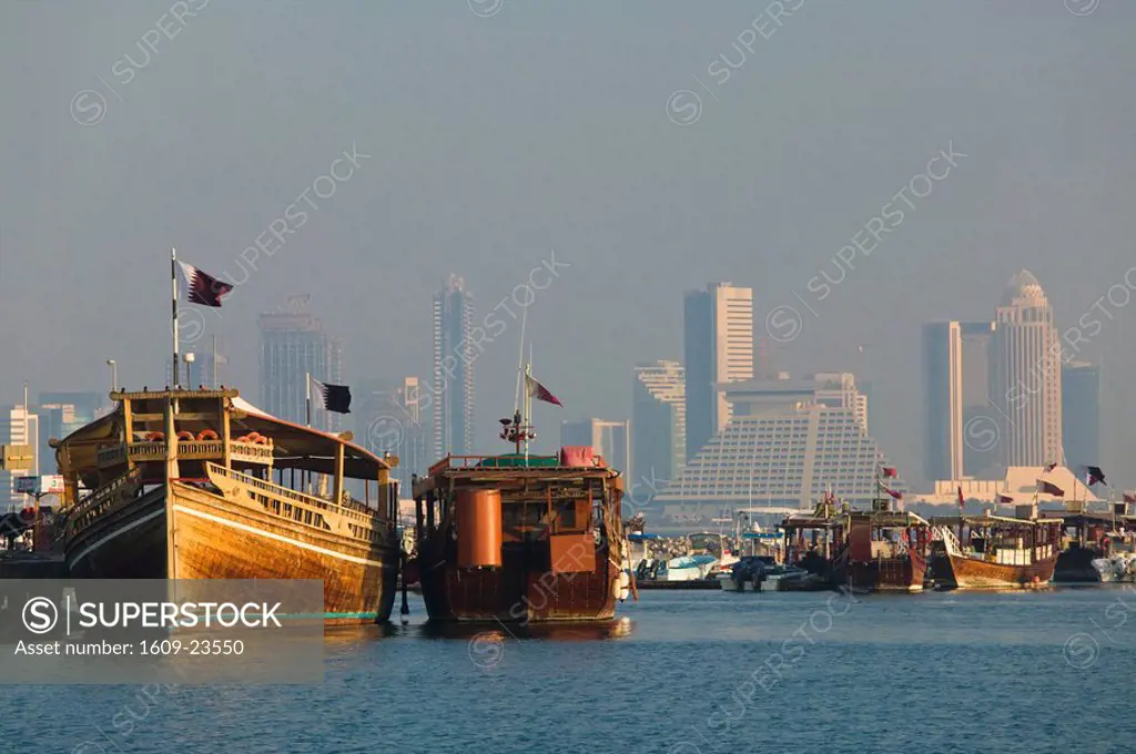 Qatar, Doha, Doha Port, West Bay from the Dhow Harbour