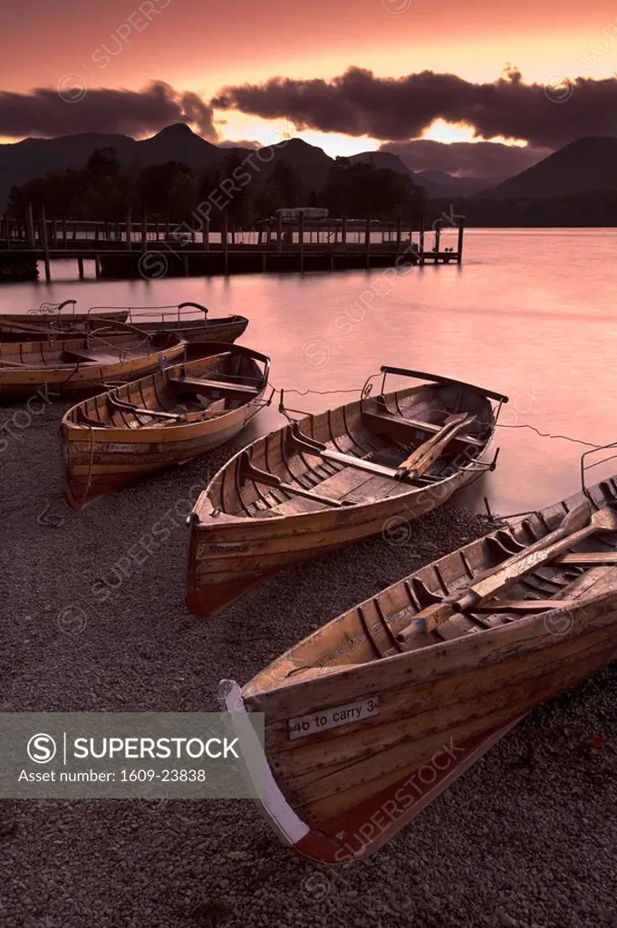 Rowing Boats, Derwent Water, Lake District, Cumbria, England