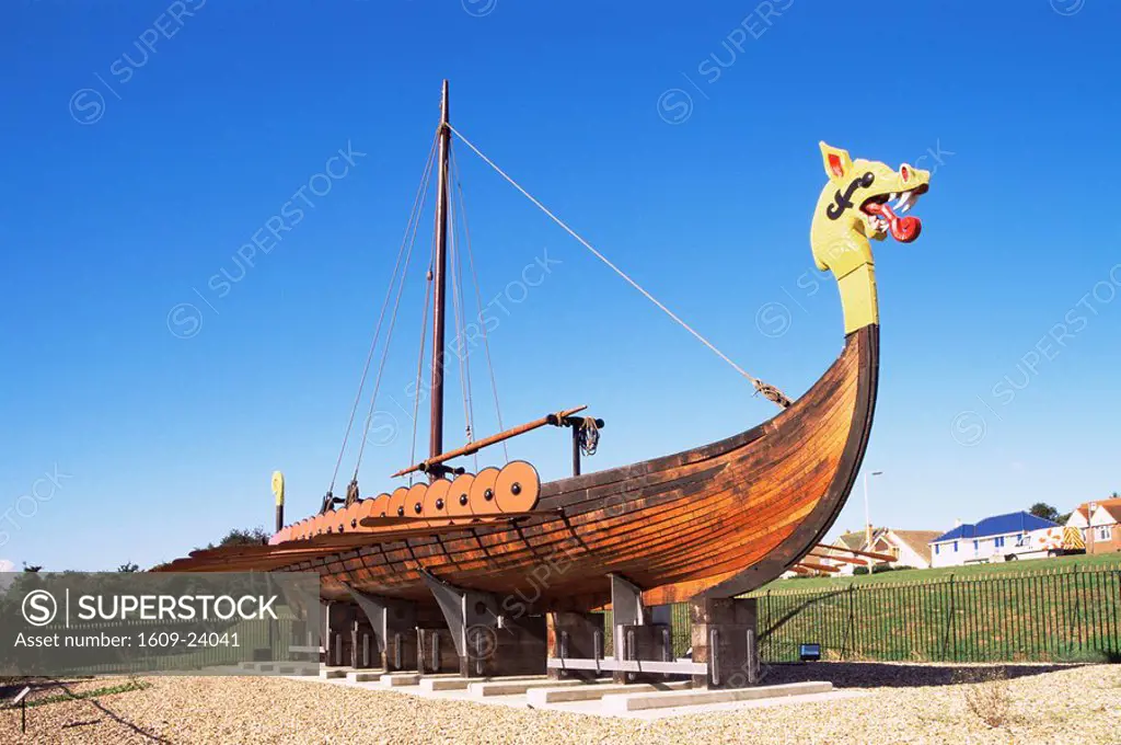 England, Kent, Ramsgate, Viking Ship Hugin at Pegwell Bay