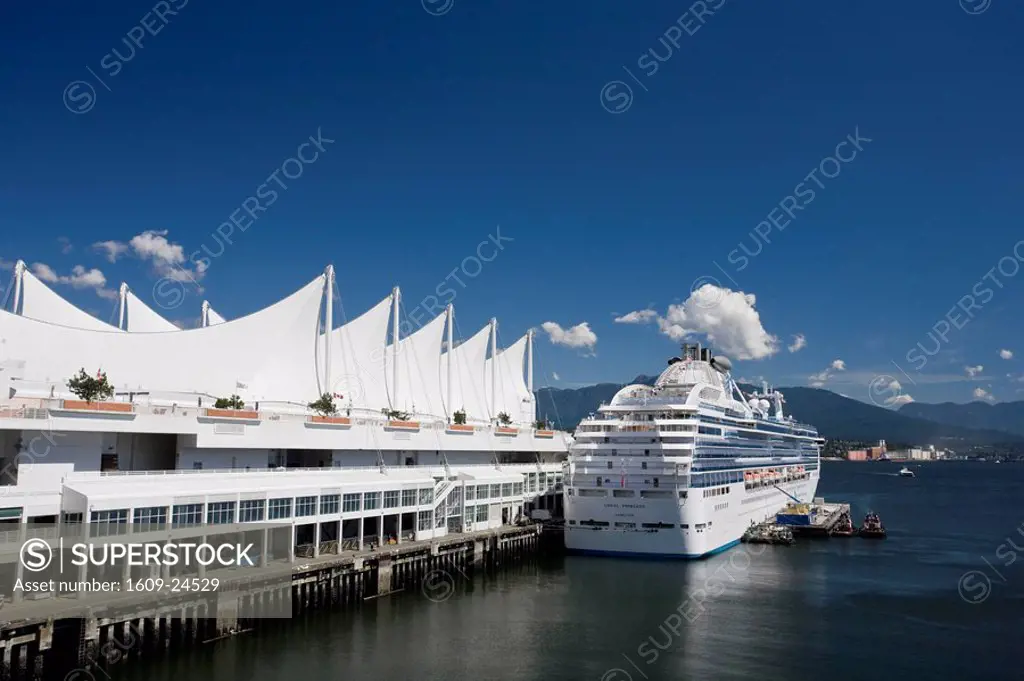 Canada Place Complex and Cruise Ship, Vancouver, British Columbia, Canada