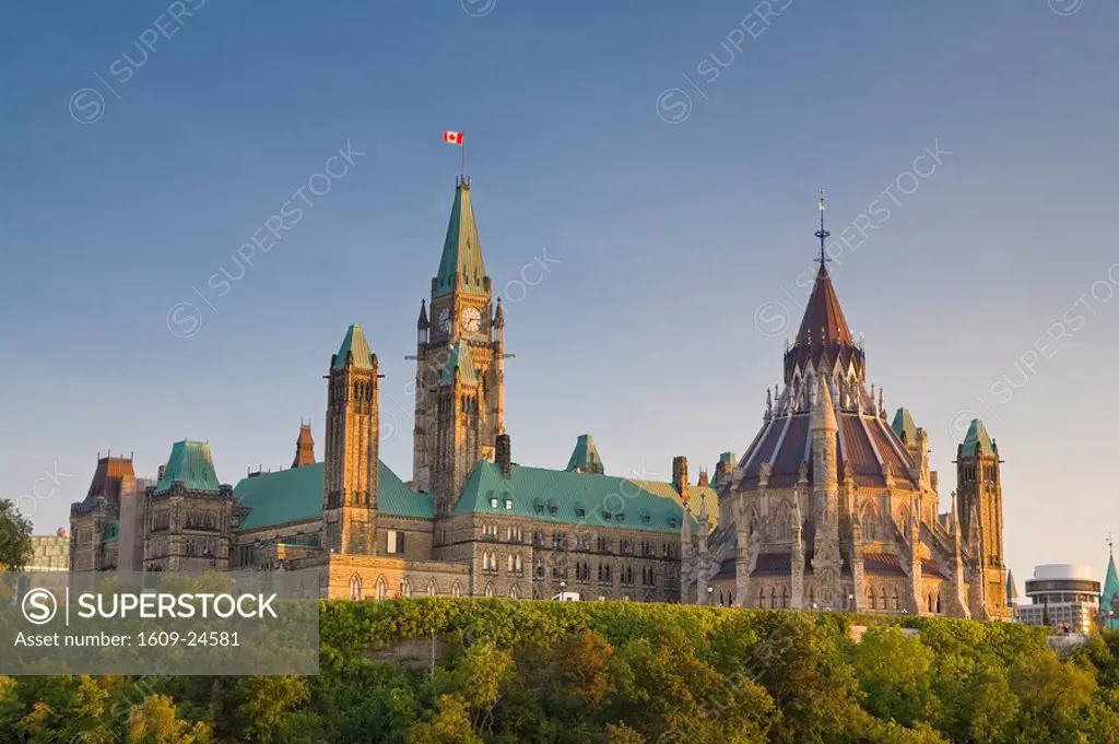 Parliament Hill and Ottawa River, Ottawa, Ontario, Canada