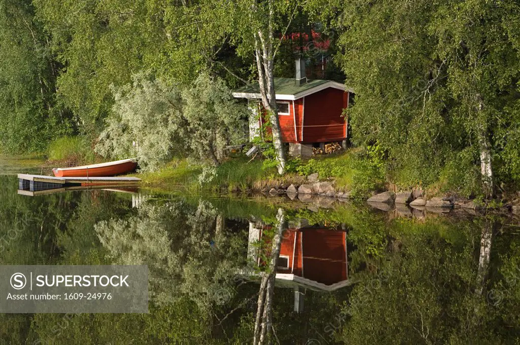 Sauna & Lake Reflections, Lapland, Finland