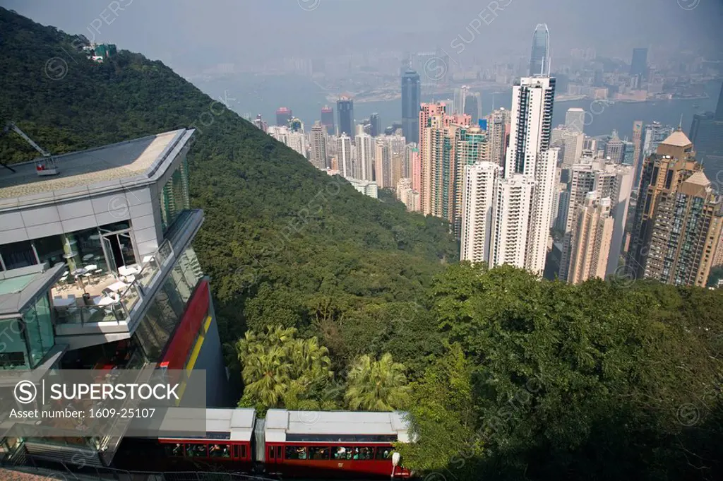 China, Hong Kong, Hong Kong Island, Victoria Peak, Peak Tram funicular railway