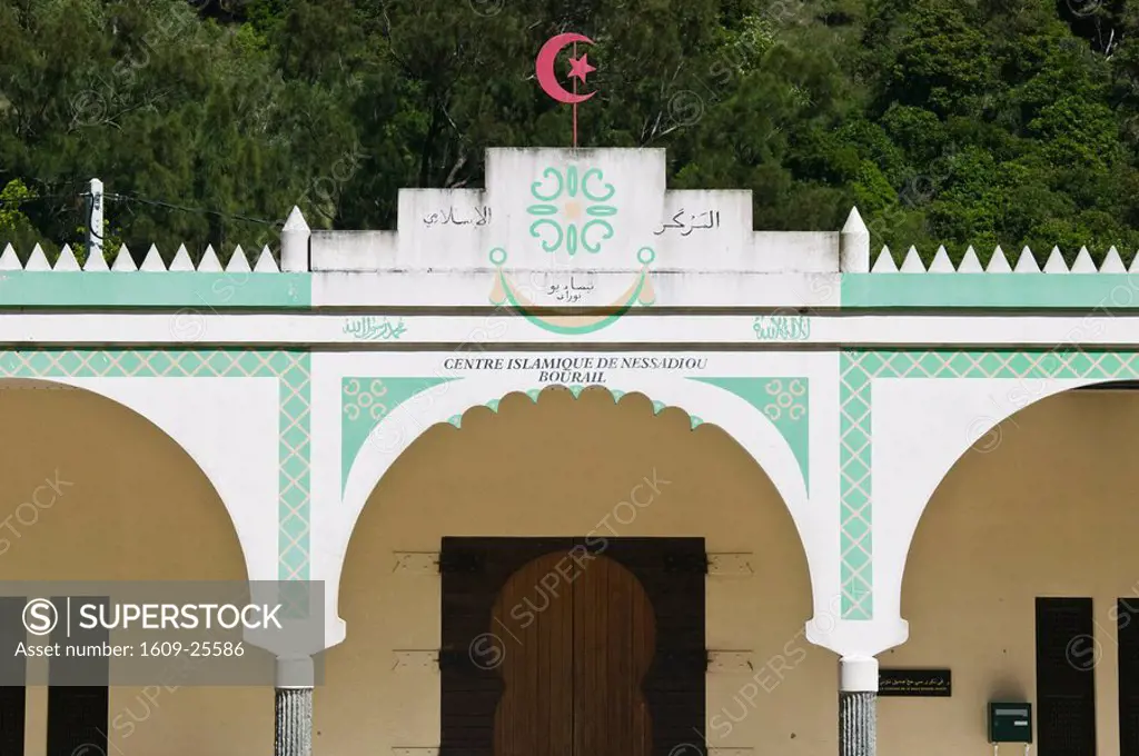 New Caledonia, Central Grande Terre Island, Bourail, main entrance of the Cimetiere des Arabes arab cemetery