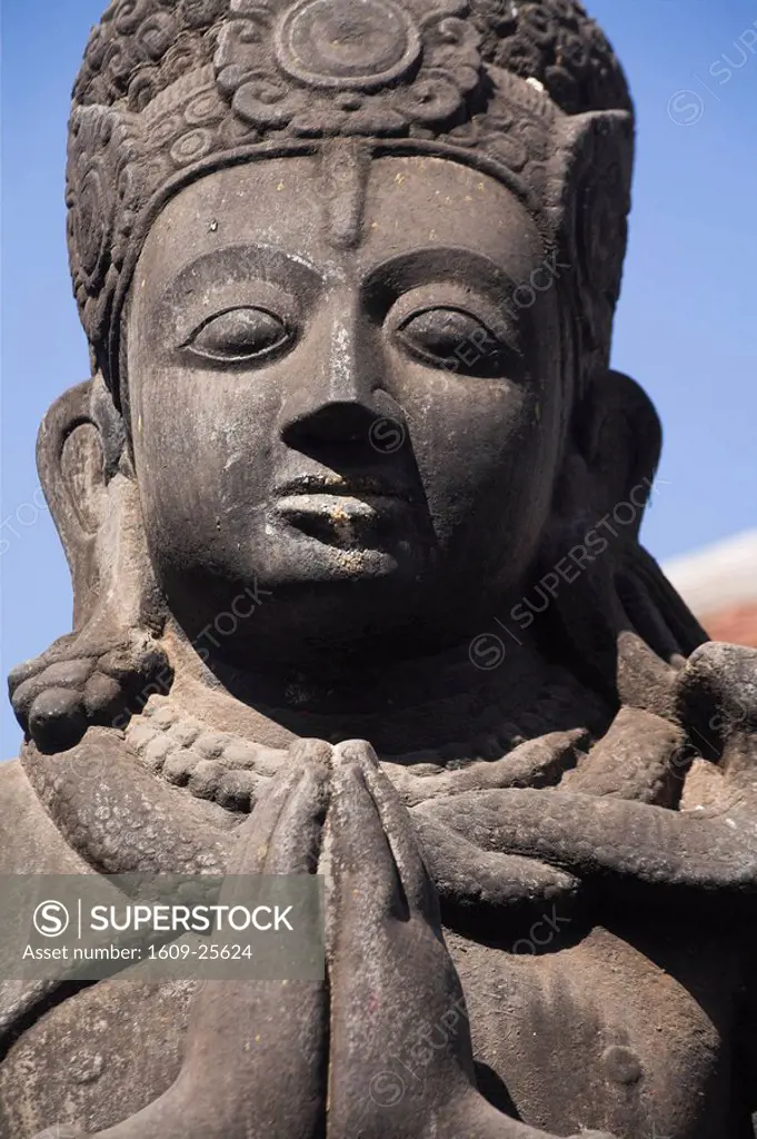 Nepal, Kathmandu, Hanuman_Dhoka Durbar Square, UNESCO World Heritage Site, A statue of the Hindu god Vishnu in the form of Narayan