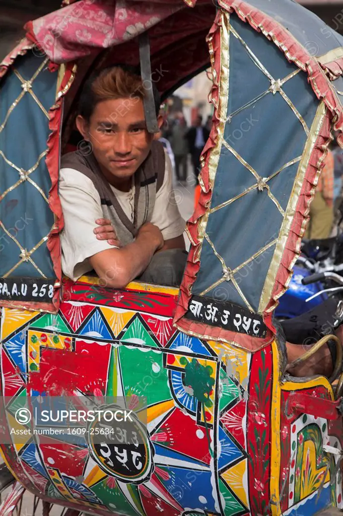 Nepal, Kathmandu, Hanuman_Dhoka Durbar Square, UNESCO World Heritage Site, Rickshaw driver