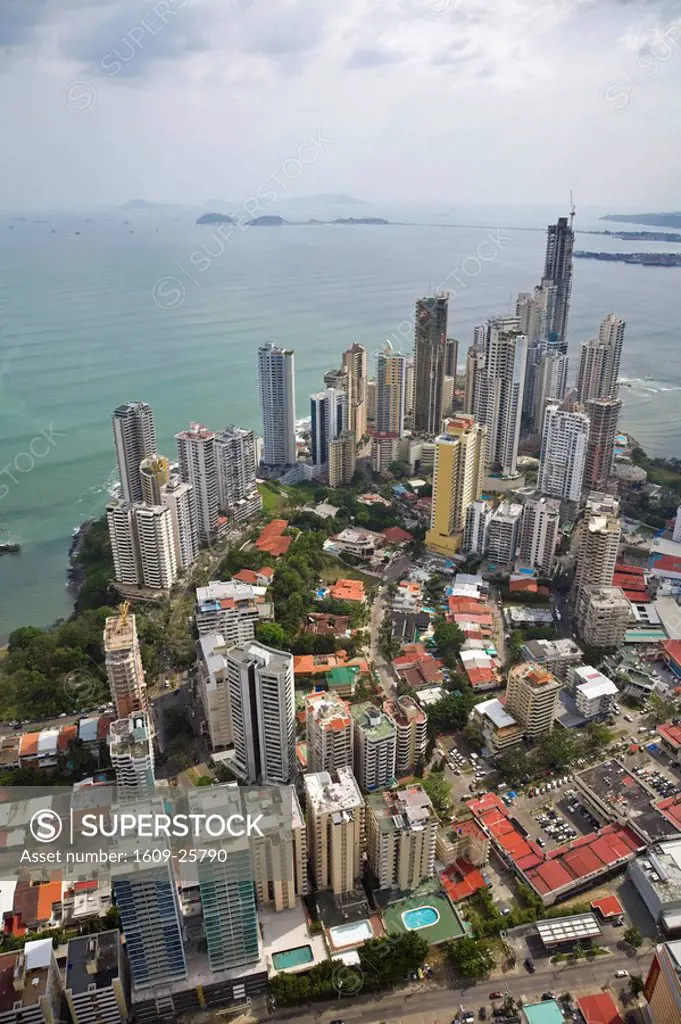 Panama, Panama City, Aerial view of city