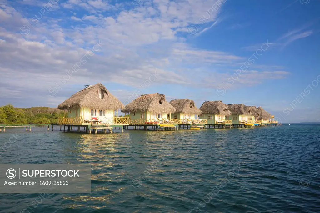 Panama, Bocas del Toro Province, Colon island Isla Colon, Punta Caracol acqua Lodge