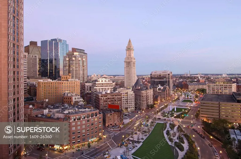 Atlantic Avenue & Customs House, Boston, Massachusetts, USA