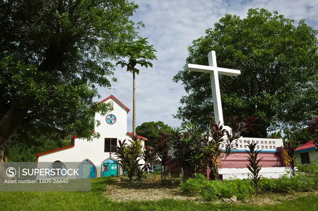 Vanuatu, Espiritu Santo Island Luganville, LA ROSERAIE Village Church