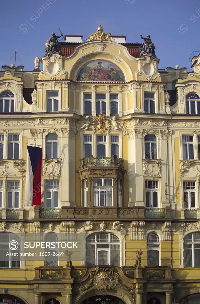 Czech Flag, Old Town Square, Prague, Czech Republic