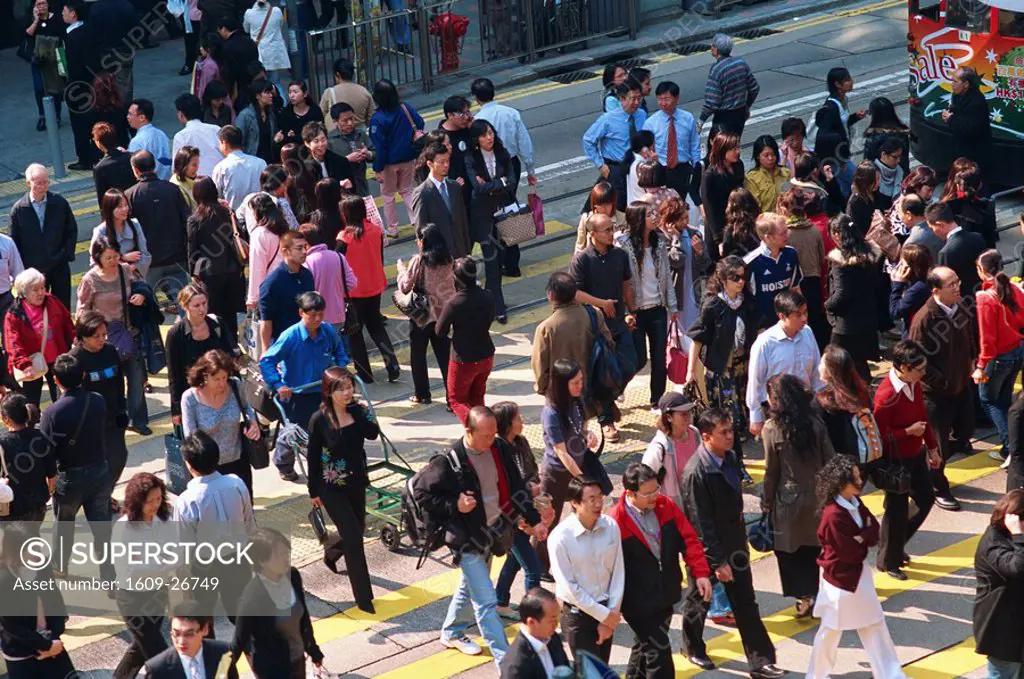 China, Hong Kong, Central, Typical Crowd Scene