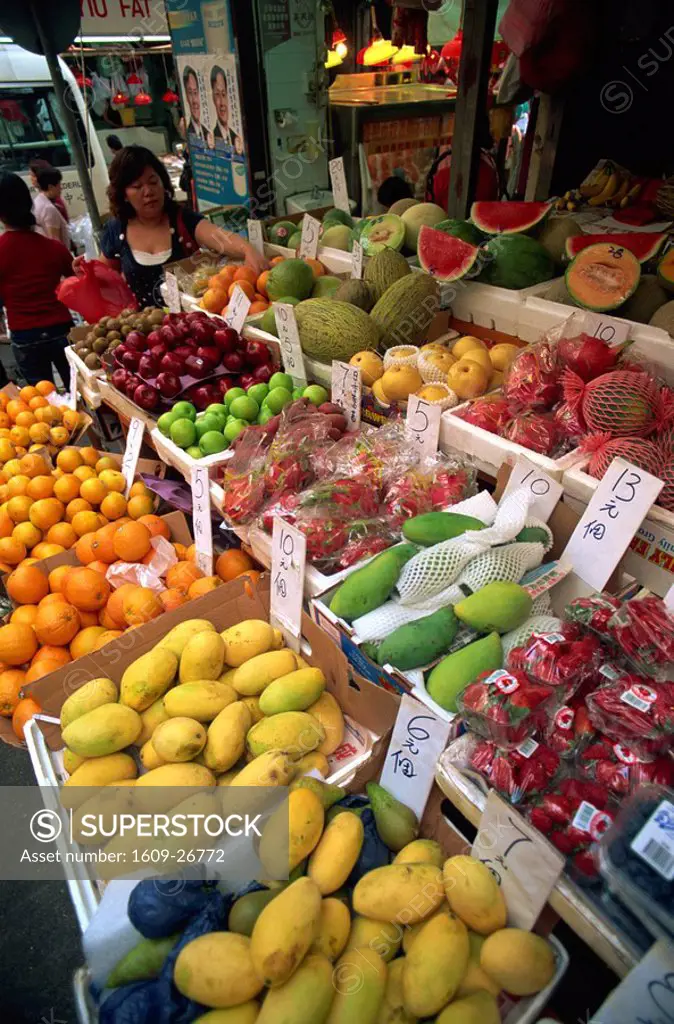 China, Hong Kong, Wan Chai, Fruit Stall in Street Market