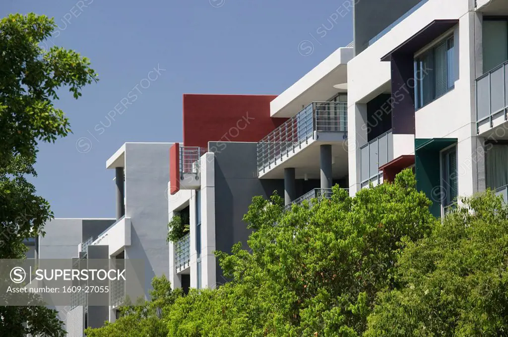Australia, Queensland, Brisbane, Southbank District_ Modern Buildings along Grey Street