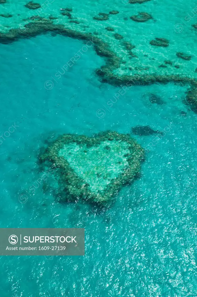 Australia, Queensland, Whitsunday Coast, Great Barrier Reef, Heart Shaped Reef