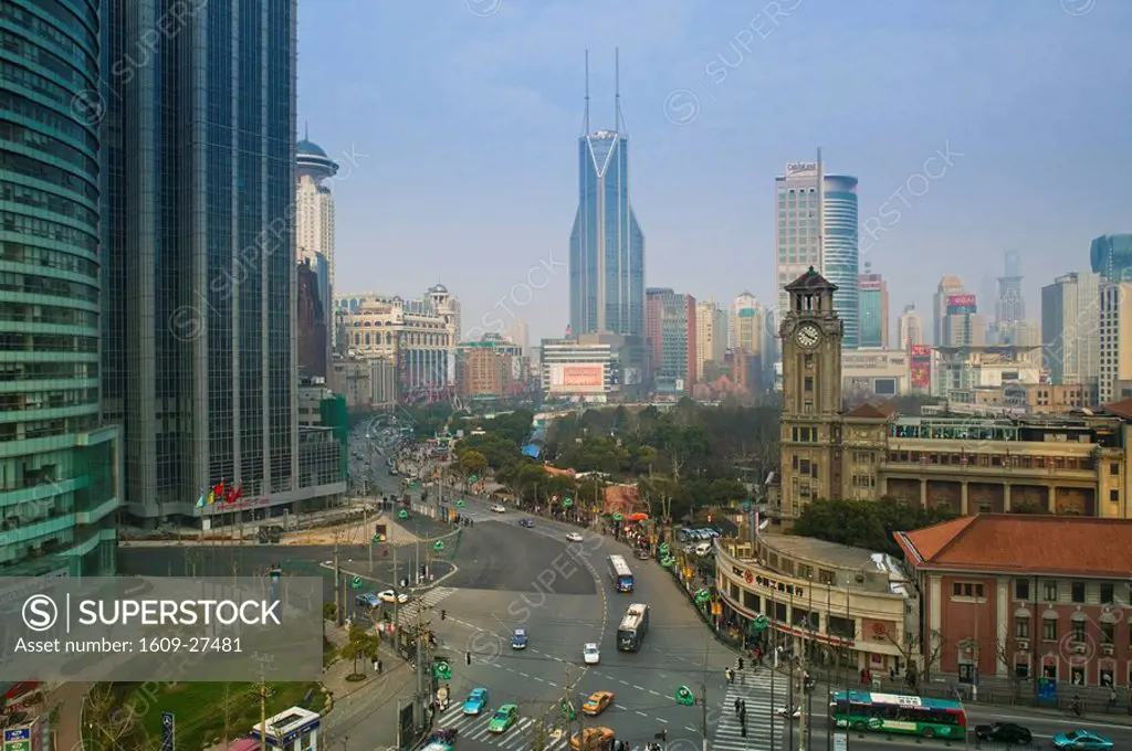 China, Shanghai, City View by Renmin Park and West Nanjing Road