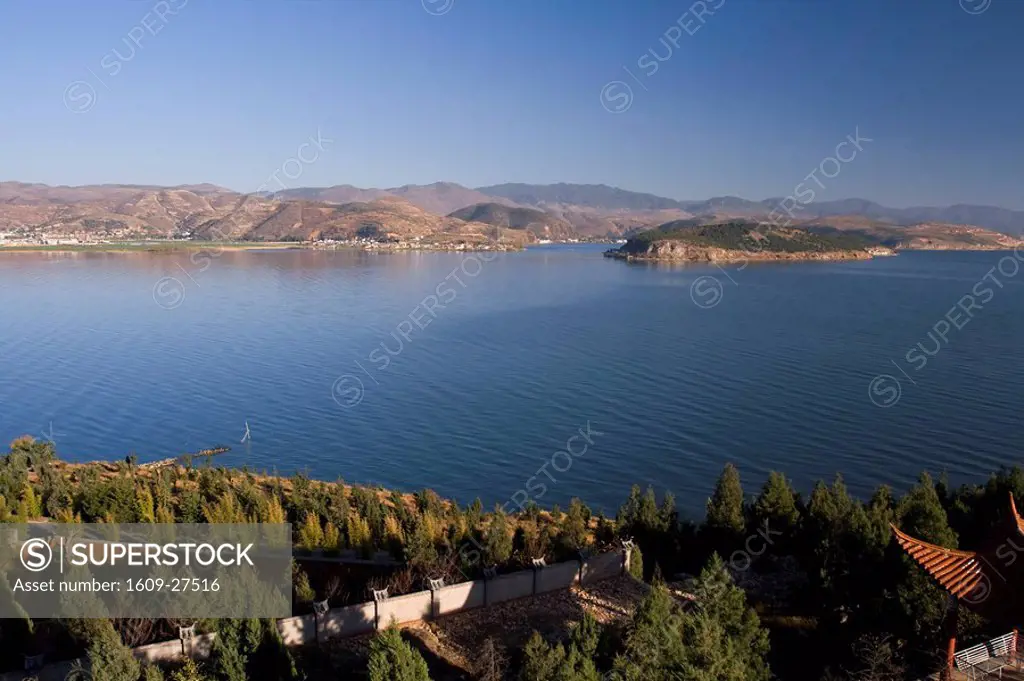 Erhai Hu Lake from Guanyin Pavillion, Dali, Yunnan Province, China