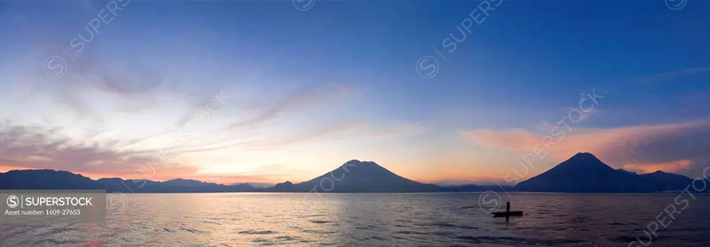 Toliman, Atitlan and San Pedro Volcanoes, Lake Atitlan, Guatemala