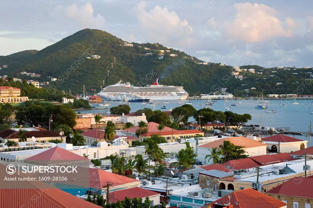 Caribbean, US Virgin Islands, St. Thomas, Charlotte Amalie & Havensight cruise ship dock