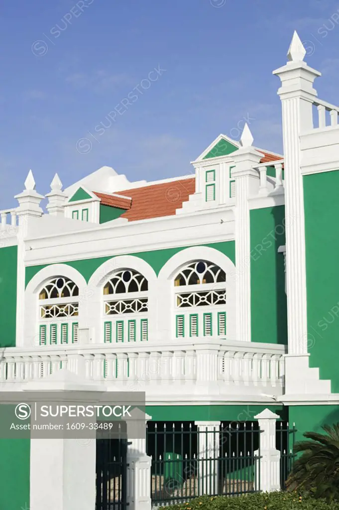 Colorful Aruban Government Building, Oranjestad, Aruba, Caribbean