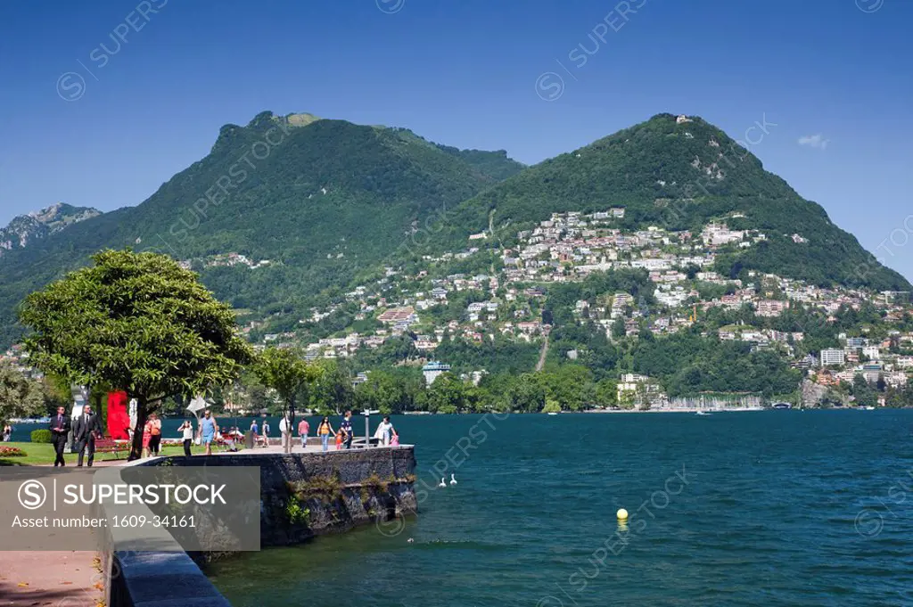 Switzerland, Ticino, Lake Lugano, Lugano, lakefront by Riva Caccia