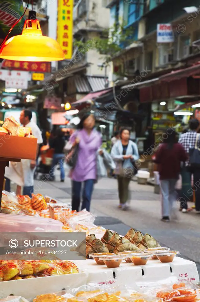 Chinese food stall on Peel Street, Central, Hong Kong, China