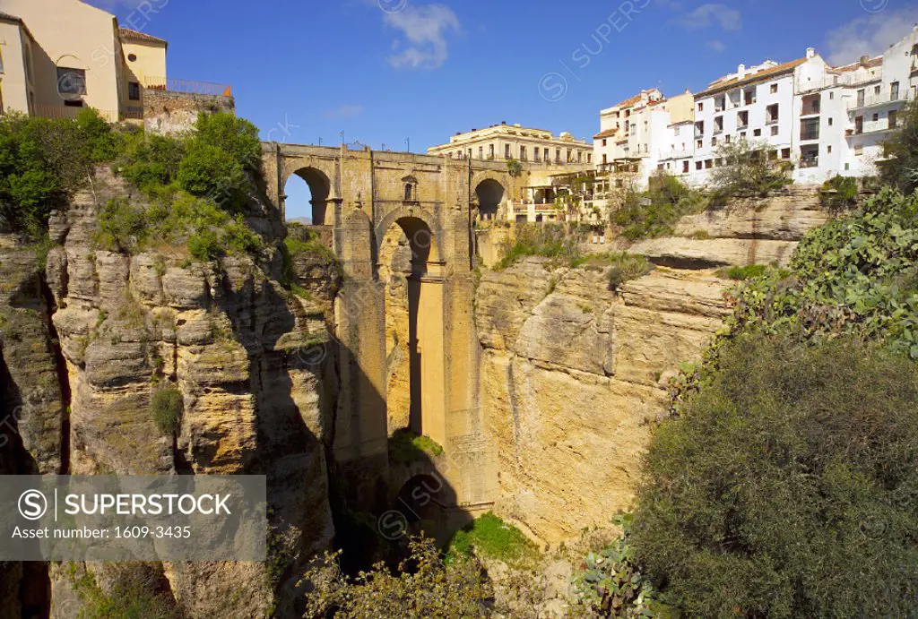 El Tajo Gorge & Puente Nuevo, Ronda, Malaga Province, Andalucia, Spain