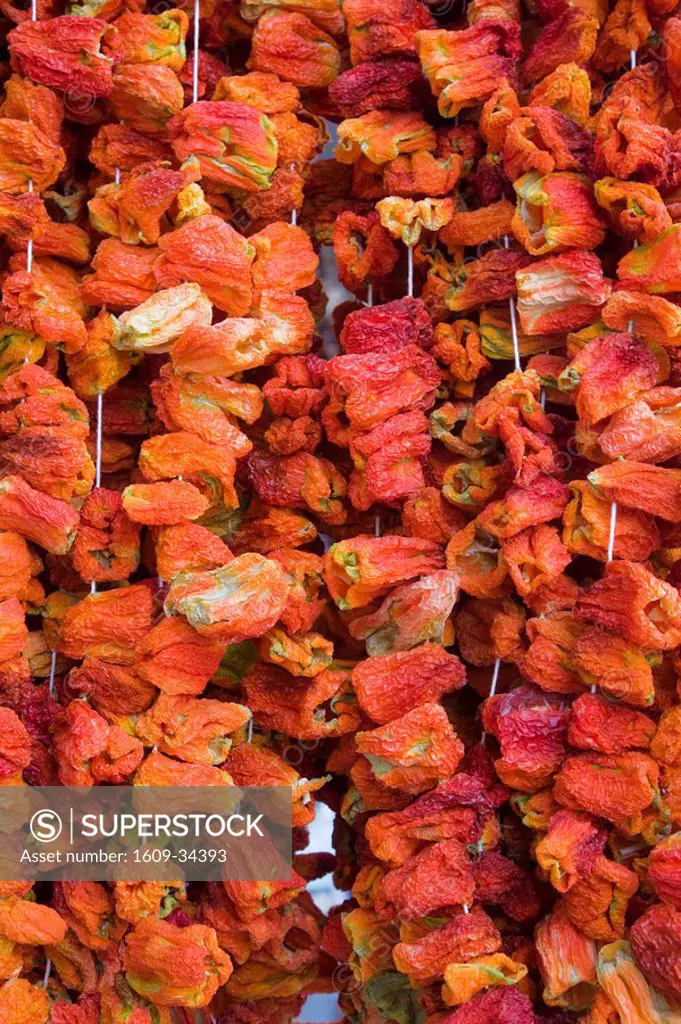 Turkey, Eastern Turkey, Gaziantep, Antep, Dried red peppers