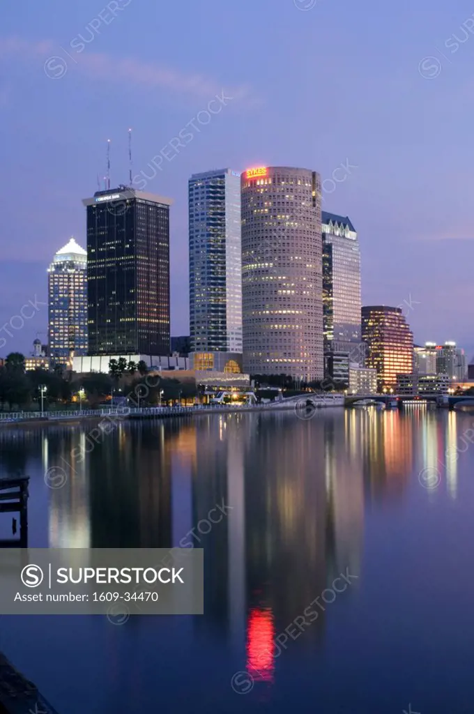 The Hillsborough River & Tampa skyline, Florida, USA