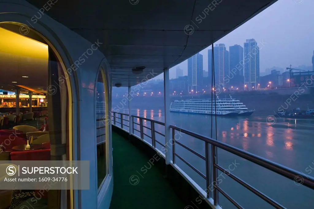 China, Chongqing Province, Yangtze River, Chongqing, Cruiseships at River Port Area