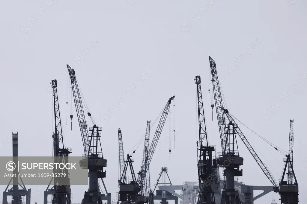 Germany, State of Hamburg, Hamburg, Shipyard Cranes