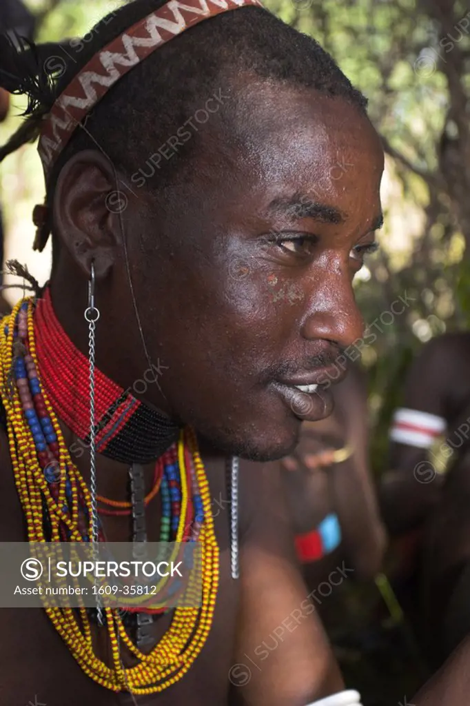 Ethiopia, Lower Omo valley, Turmi, Hamer Jumping of the Bulls initiation ceremony, Face painting