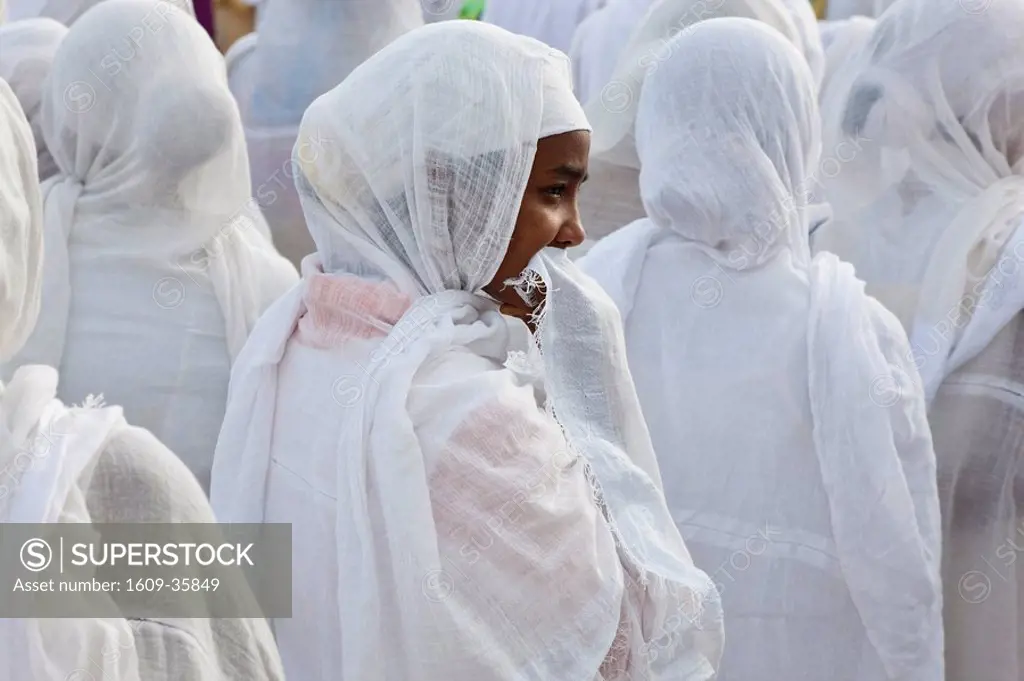 Young women, Timket celebration of Epithany, Christian Orthodox Church Addis Ababa, Ethiopia