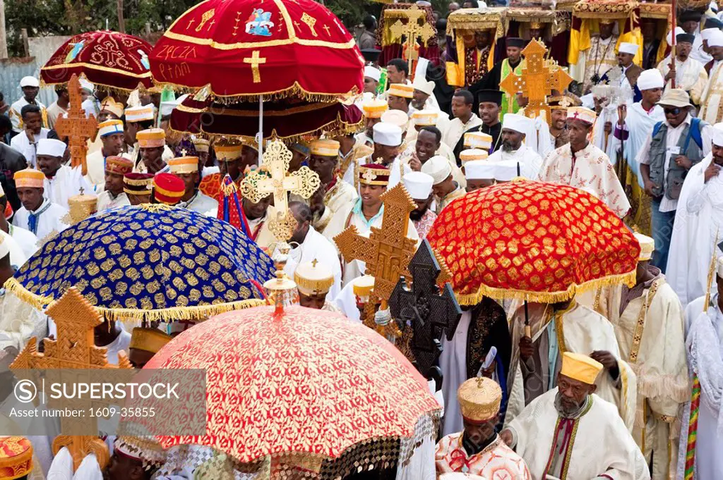 Procession of Timket celebration of Epithany, Christian Orthodox Church Addis Ababa, Ethiopia