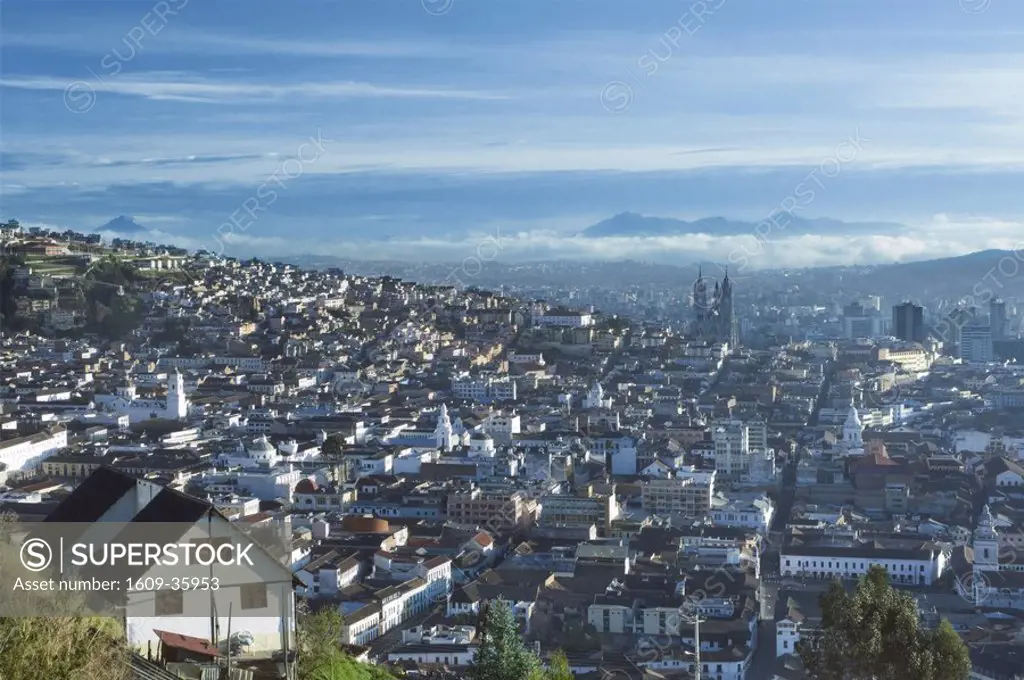 Colonial centre viewed from the El Panecillo, Quito, Ecuador