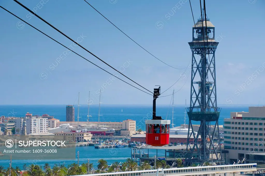 Spain, Barcelona, Cable Car Transbordador Aeri