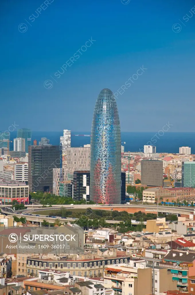 Spain, Barcelona, Torre Agbar Agbar Tower