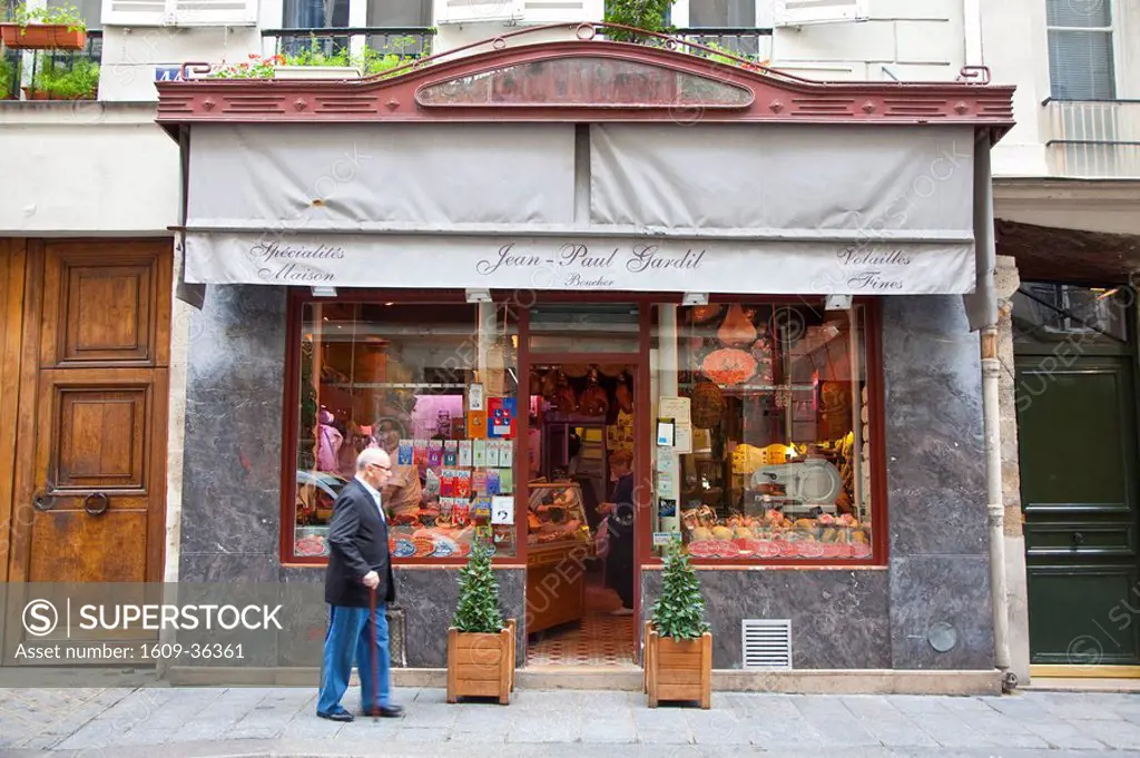Butcher´s shop in Ile St. Louis, Paris, France