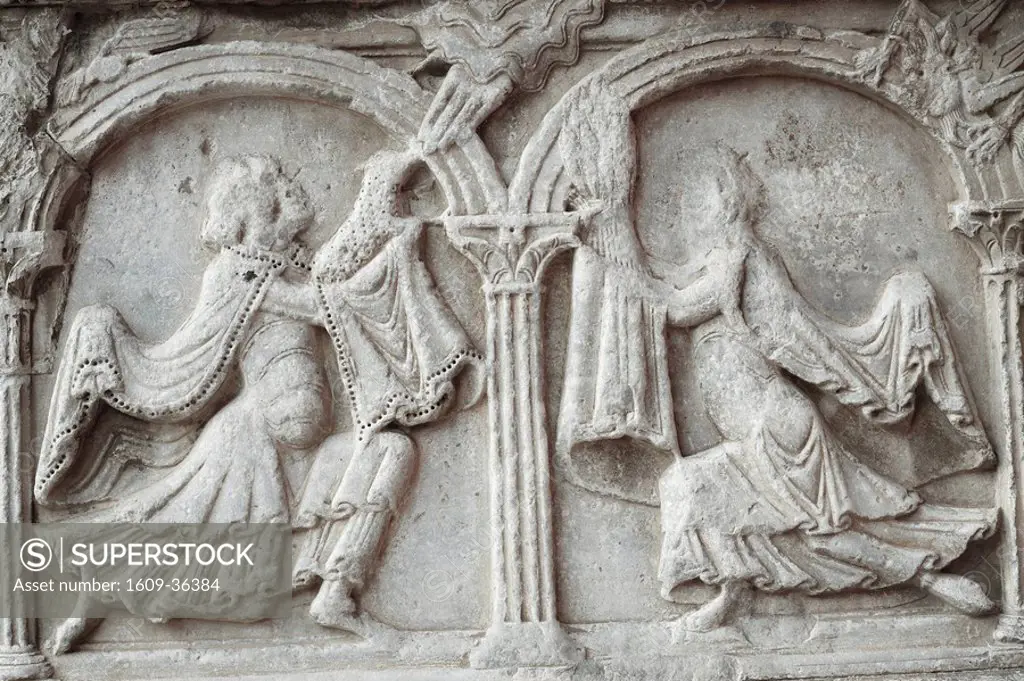 Bas_reliefs of portal of abbey church, Saint_Gilles, Languedoc_Roussillon, France