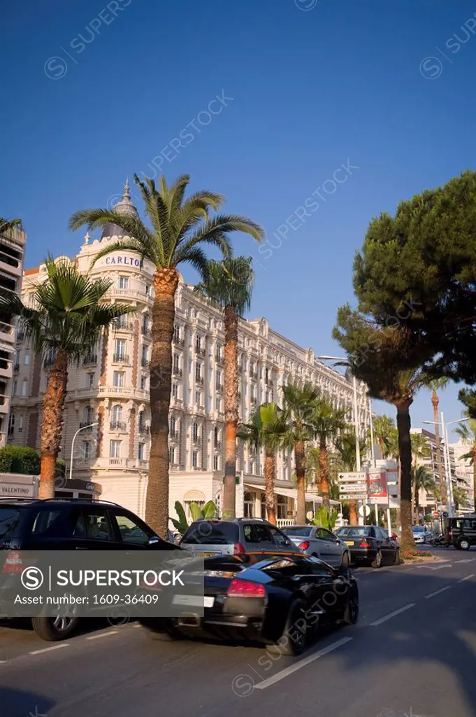 Boulevard de la Croisette and Carlton Hotel, Cannes, Cote D´Azur, France