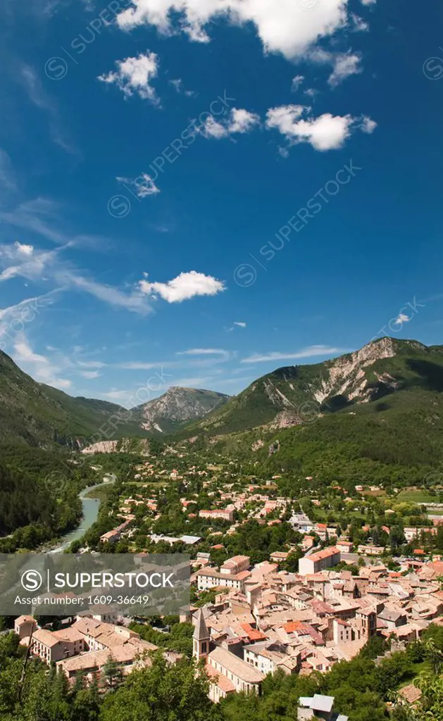 View to Castellane from the Notre Dame du Roc, Provence, France